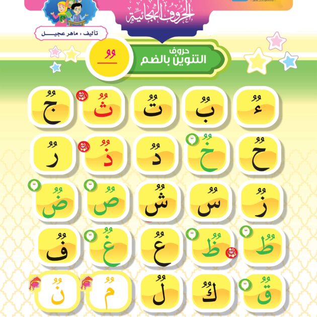 لوحة حروف التنوين بالضم